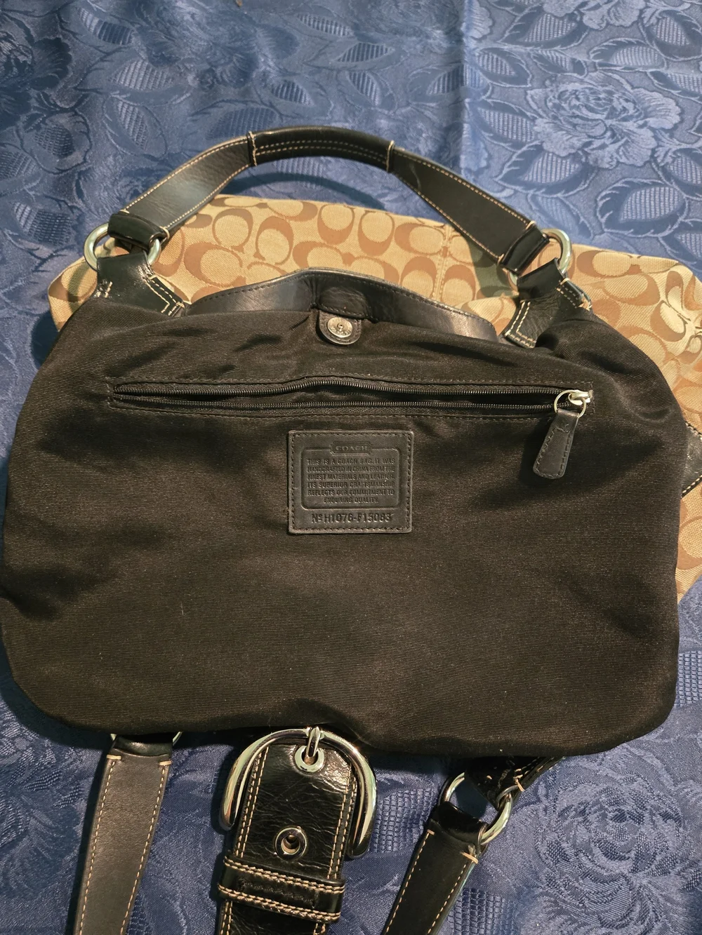 Coach Signature Canvas Shoulder Bag in Khaki/Brown